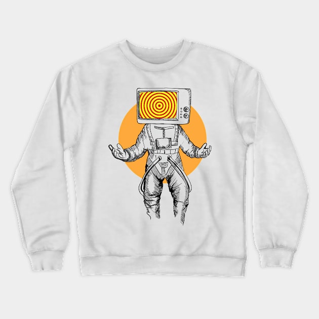 Astronaut  Television head Crewneck Sweatshirt by Aldebaran